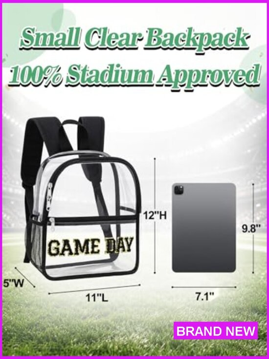 Clear Backpack Stadium Approved Small Travel Concert Bag Water Bottle Holder main image 6